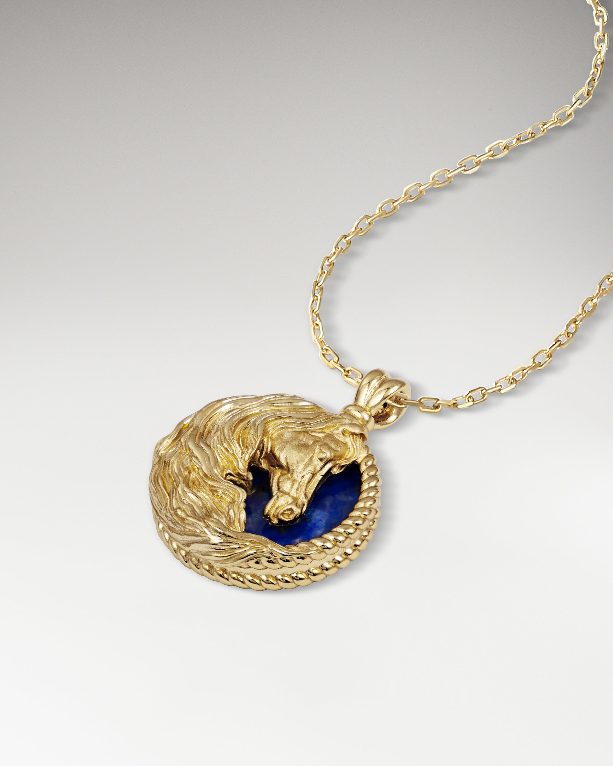 Horse Sculpture Pendant With Lapis Lazuli