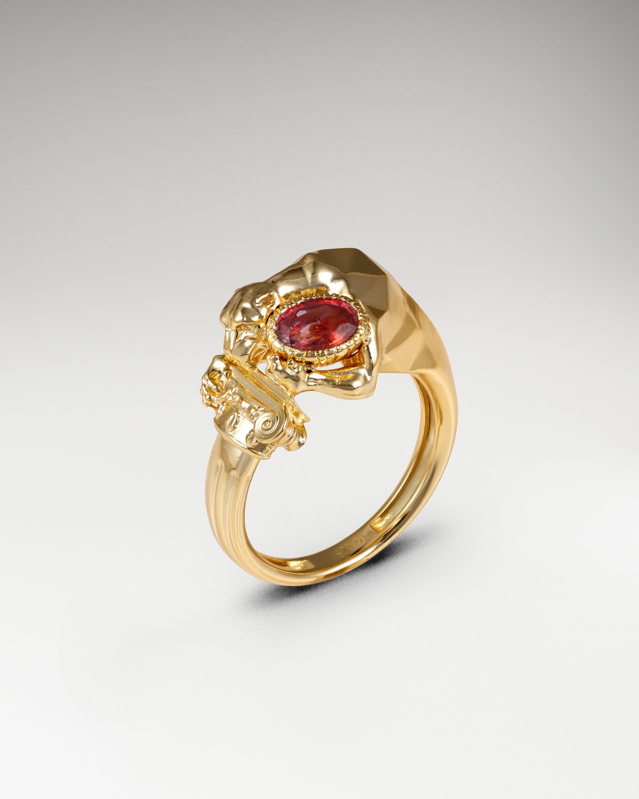 Dusk Guardian Ring With Lab Ruby