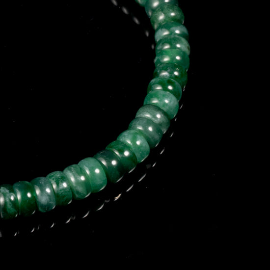 Drum Beads Bracelet In Imperial Green Guatemalan Jade - JadeChains