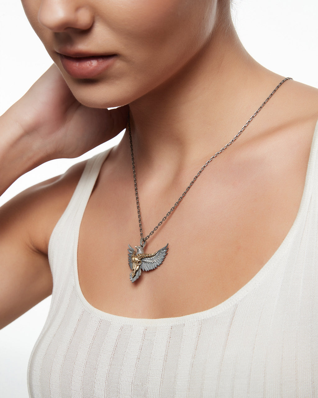 Pampas Eagle Sculptural Pendant Necklace