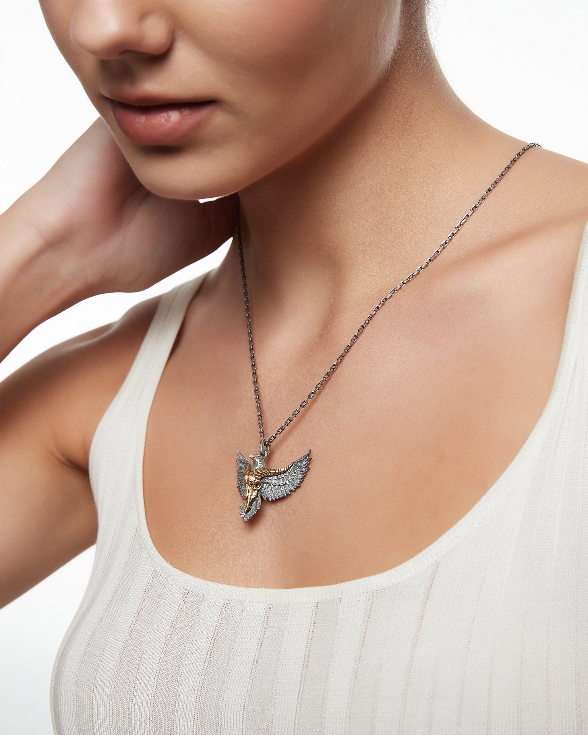 Pampas Eagle Sculptural Pendant Necklace