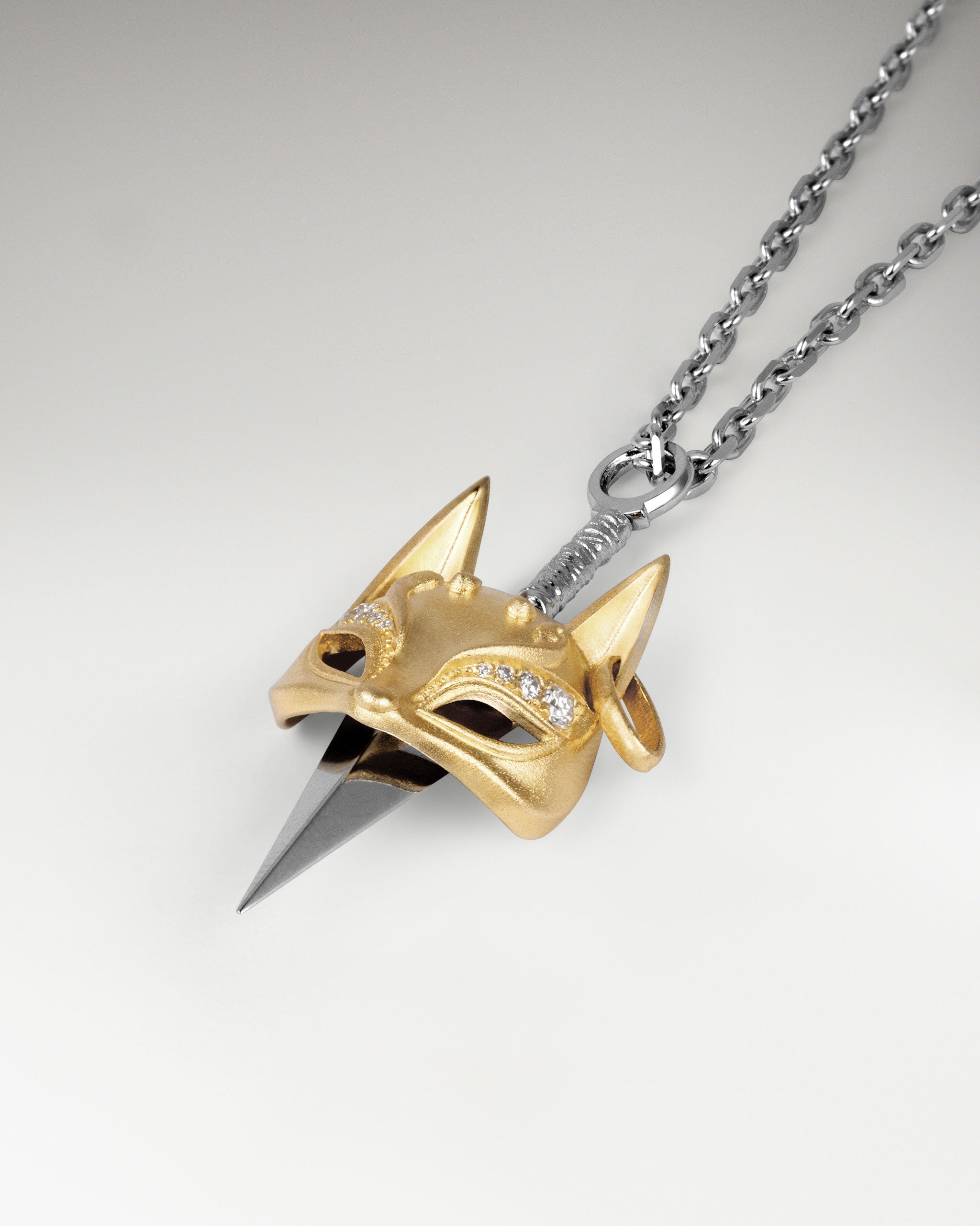 Kitsune Mask Pendant Necklace