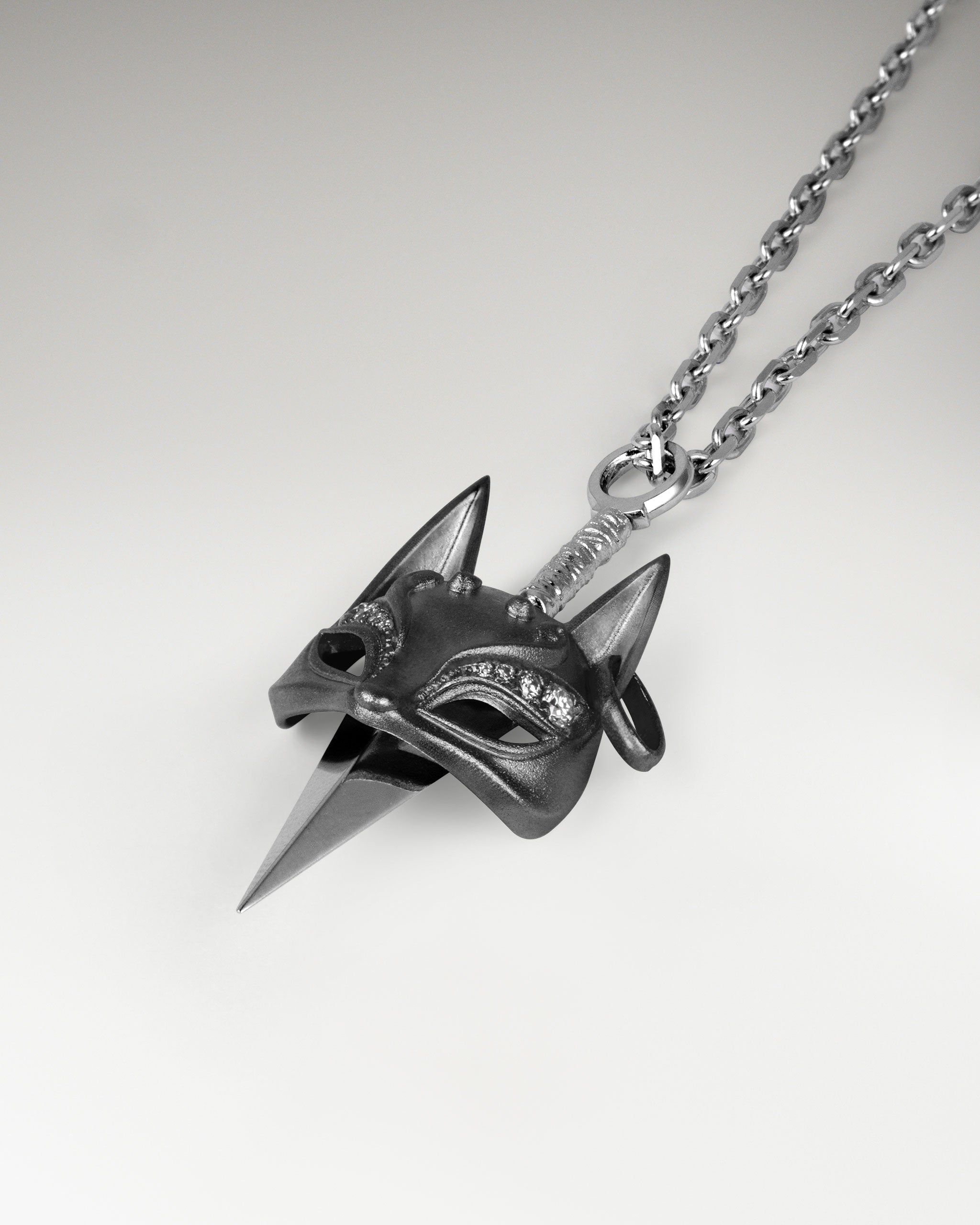 Kitsune Mask Pendant Necklace