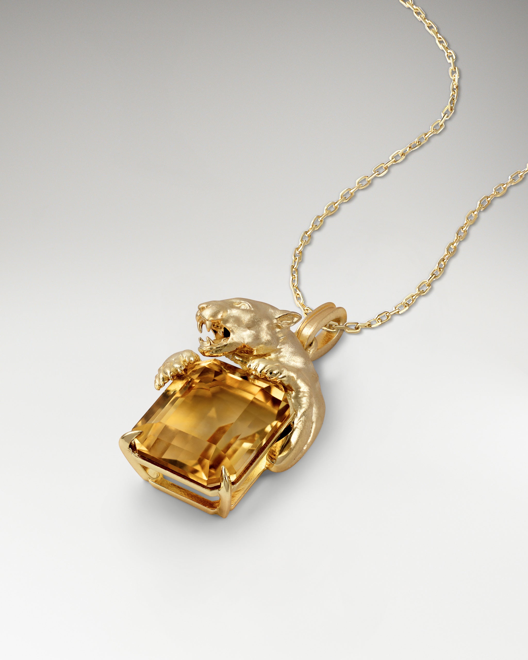 Savanna Sculptural Pendant Necklace With Yellow Obsidian