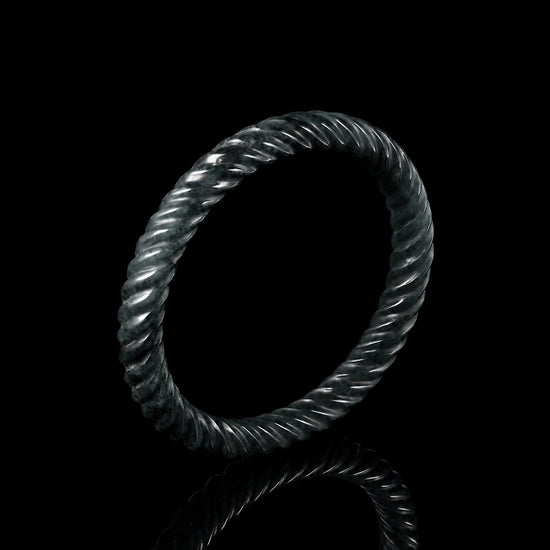 Twist Smoke Bangle In Guatemalan Jade - JadeChains