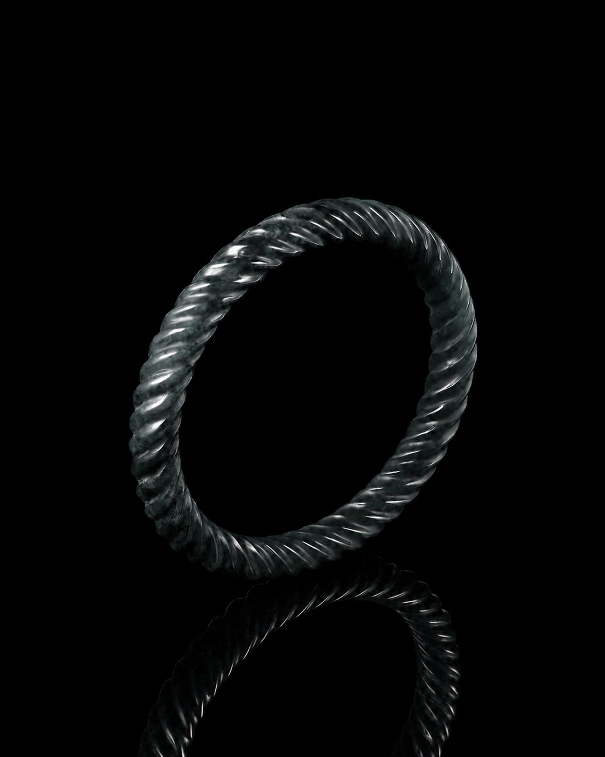 Twist Smoke Bangle In Guatemalan Jade - JadeChains