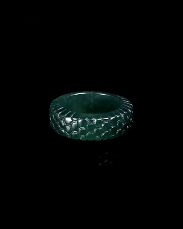 Dragon Scale Ring In Blue Guatemalan Jade