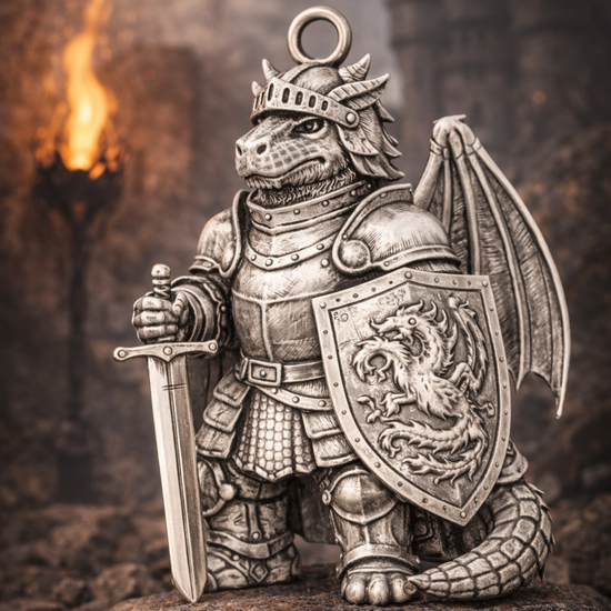 Dragon Knight Charm Pendant - JadeChains