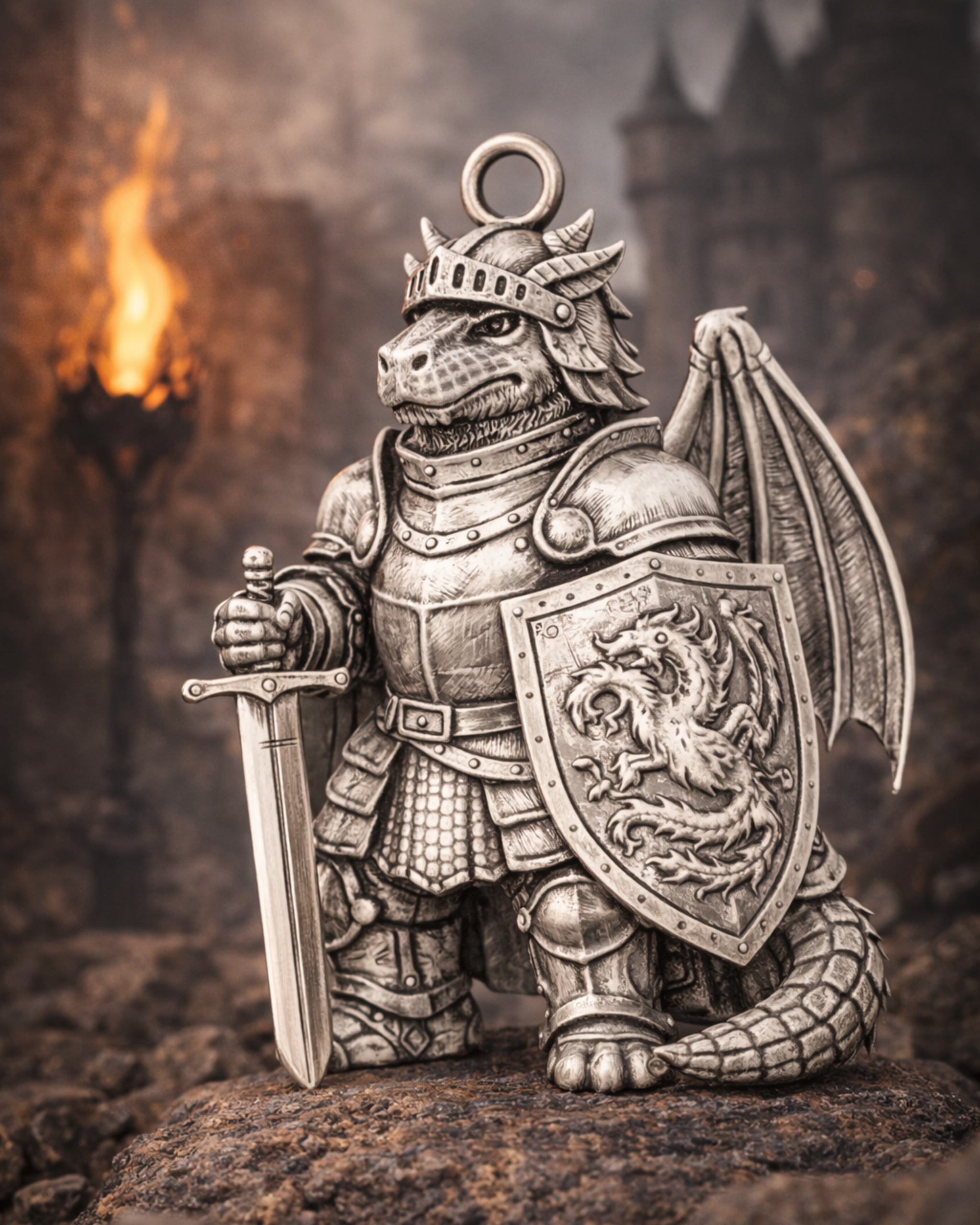 Dragon Knight Charm Pendant