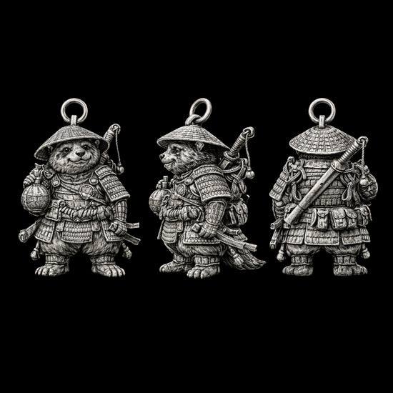 Raccoon Samurai Charm Pendant - JadeChains