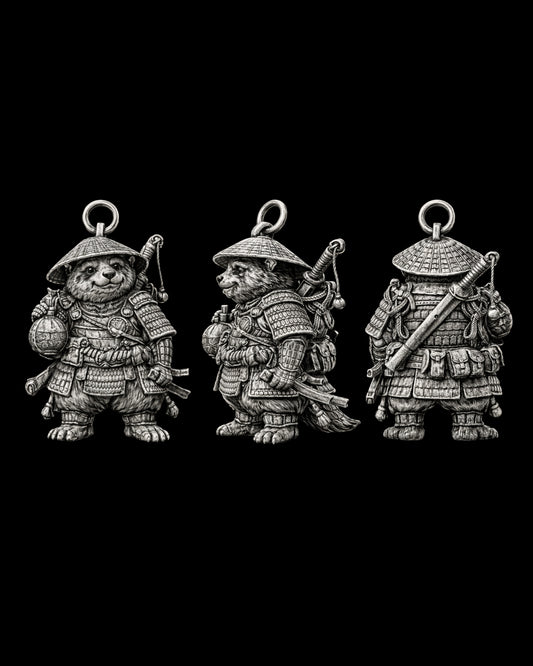 Raccoon Samurai Charm Pendant - JadeChains
