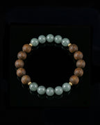 Glacial Earth Bracelet In Guatemalan Blue Jade And Agarwood