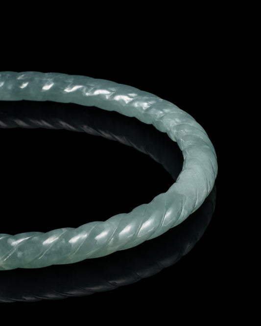 Twist Bangle In Guatemalan Jade