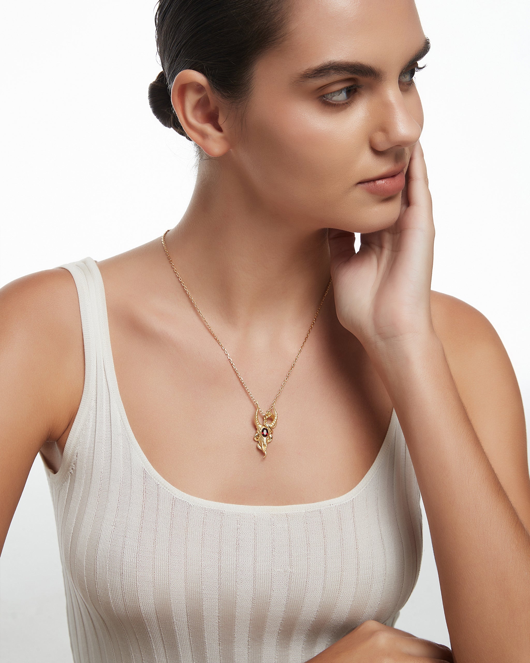 Wild Whisper Pendant Necklace With Garnet