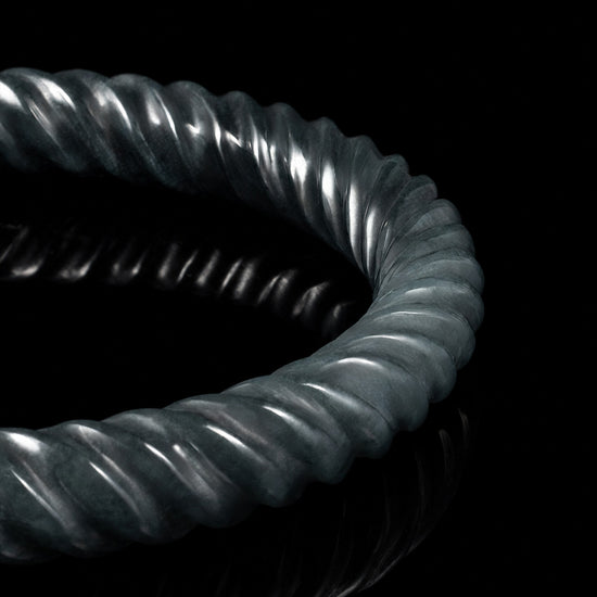 Twist Smoke Bangle In Guatemalan Jade - JadeChains