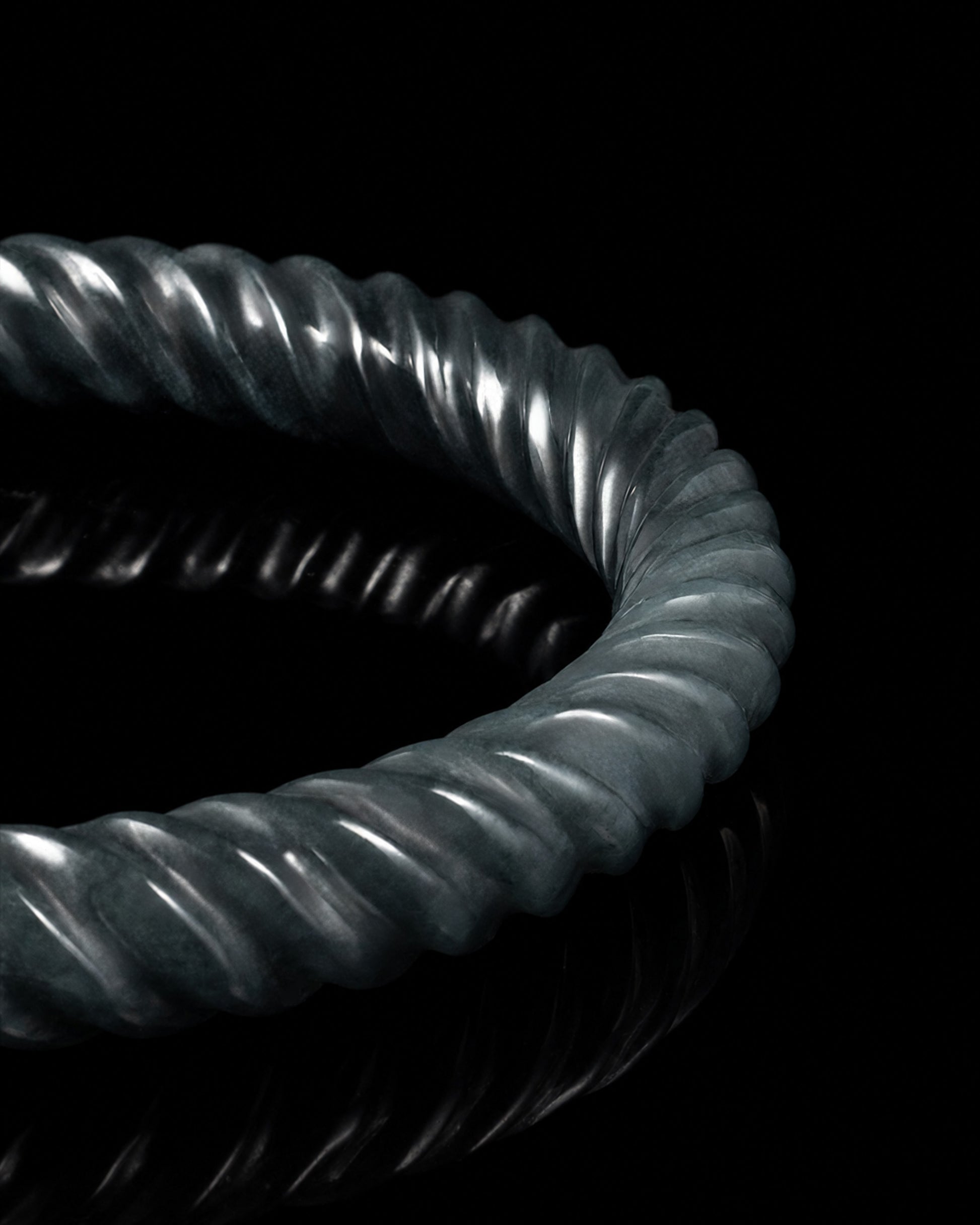 Twist Smoke Bangle In Guatemalan Jade - JadeChains