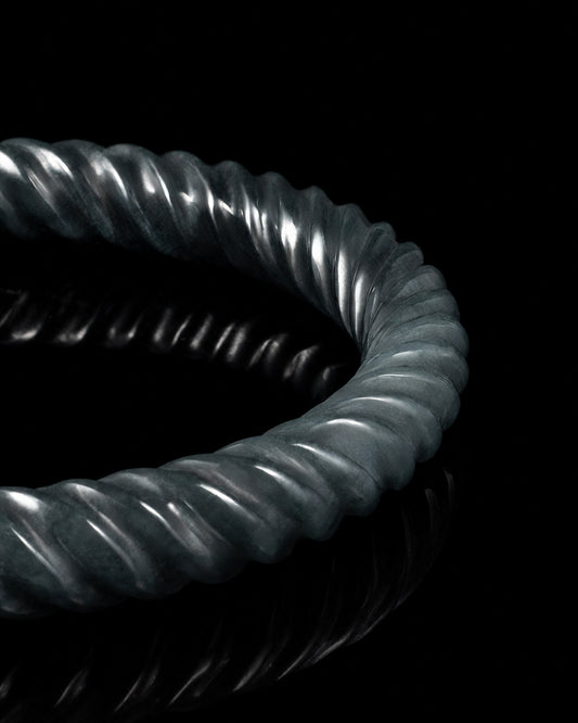 Twist Smoke Bangle In Guatemalan Jade - JadeChains