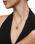 Savanna Sculptural Pendant Necklace With Yellow Obsidian