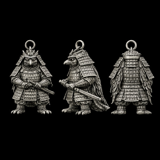 Raven Samurai Charm Pendant - JadeChains