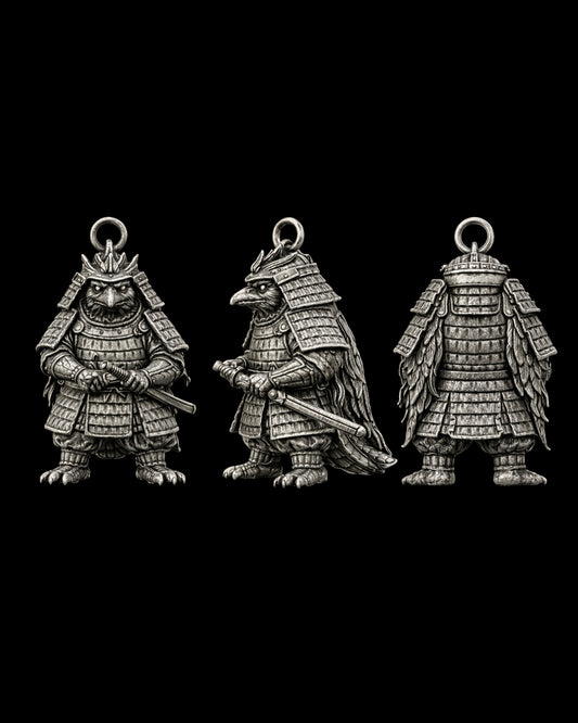Raven Samurai Charm Pendant - JadeChains