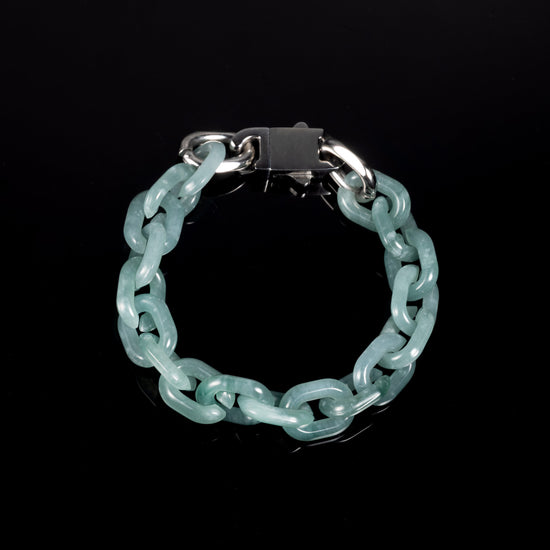 Classical Cross Bracelet In Blue Guatemalan Jade - JadeChains