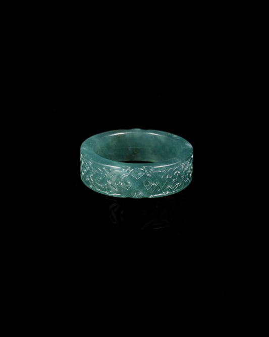 Celtic Knot Ring In Blue Guatemalan Jade