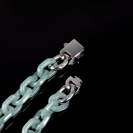 Classical Cross Bracelet In Blue Guatemalan Jade - JadeChains
