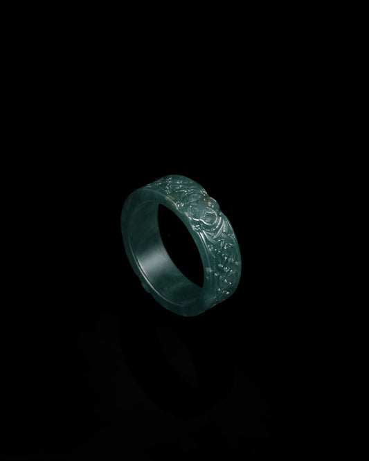 Celtic Knot Ring In Blue Guatemalan Jade
