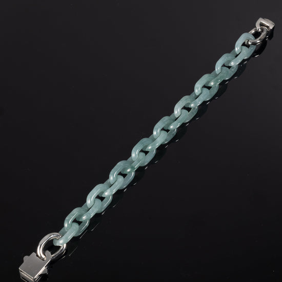 Classical Cross Bracelet In Blue Guatemalan Jade - JadeChains