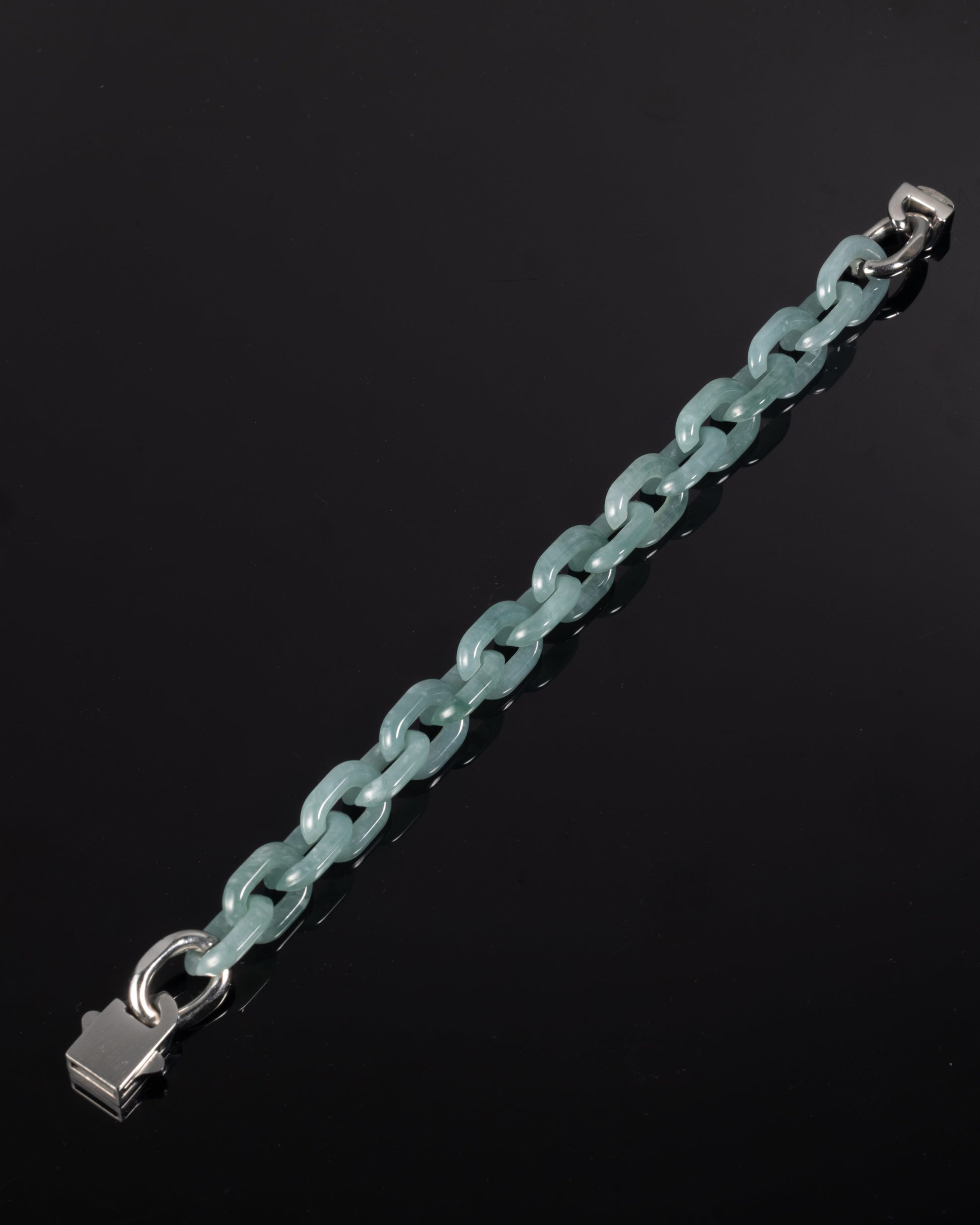 Classical Cross Bracelet In Blue Guatemalan Jade - JadeChains