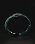 Ouroboros Bangle With Mayan Blue Jade