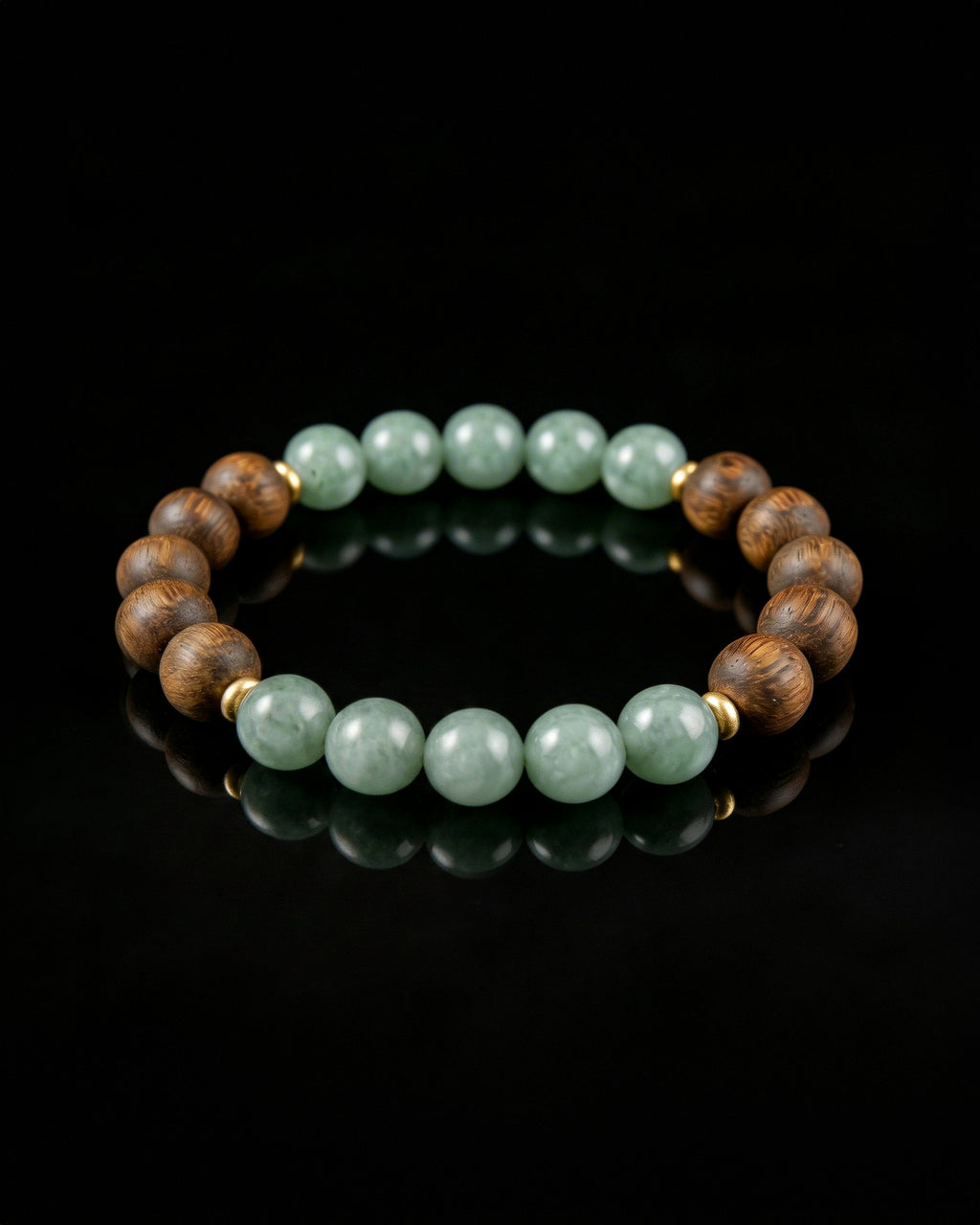 Glacial Earth Bracelet In Guatemalan Blue Jade And Agarwood