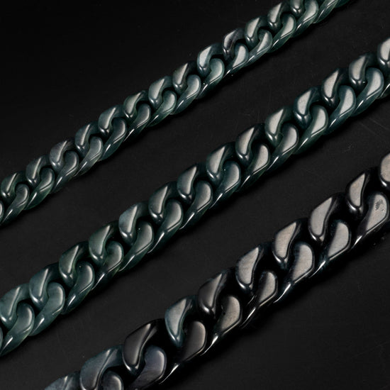 Classical Cuban Chain In Black Jade - JadeChains