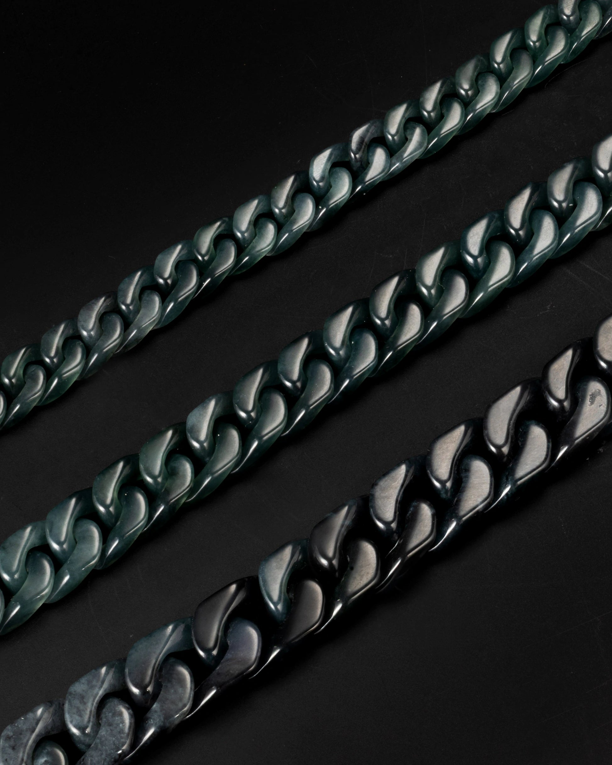 Classical Cuban Chain In Black Jade - JadeChains