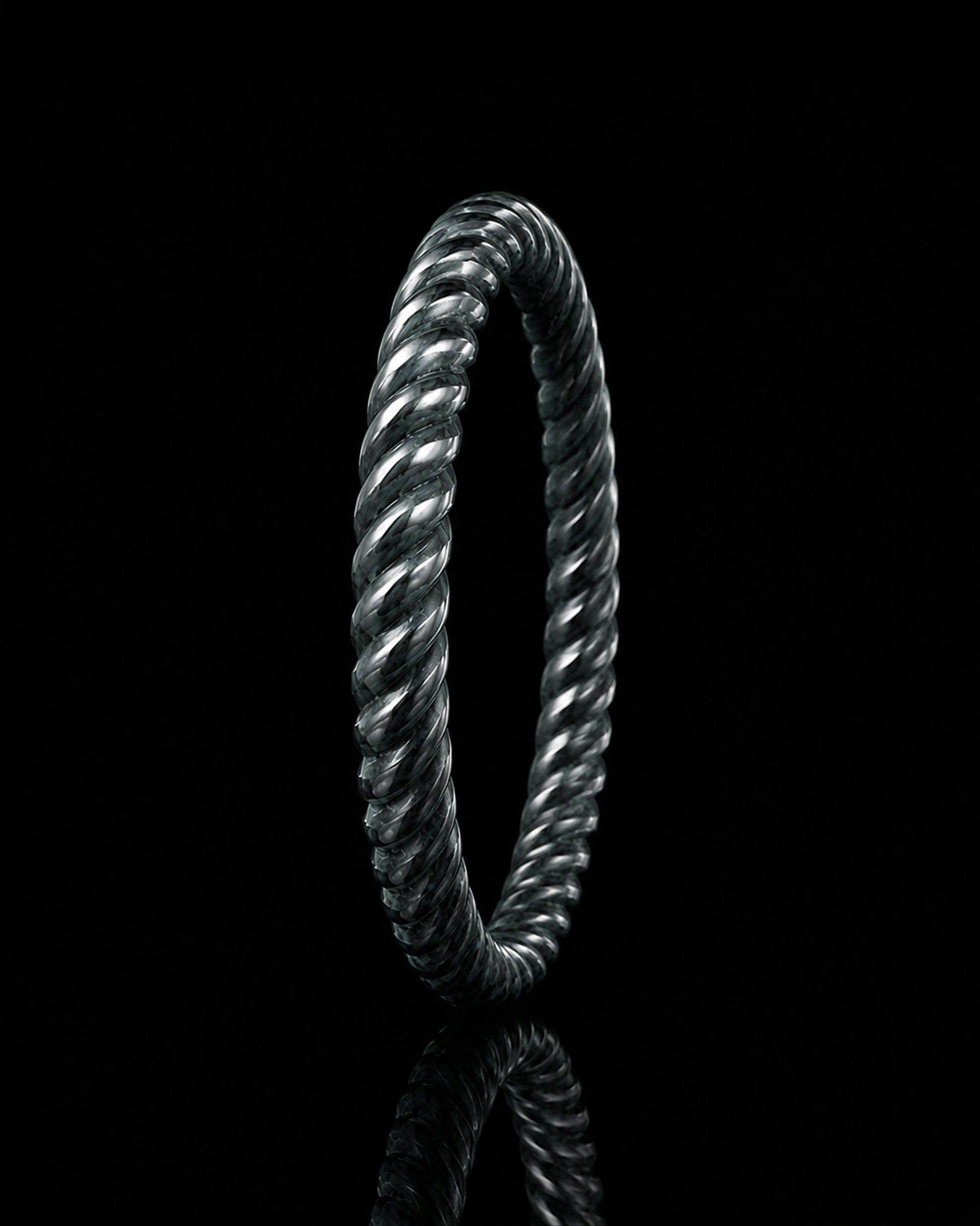 Twist Smoke Bangle In Guatemalan Jade - JadeChains