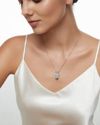 Lyre Angel Pendant Necklace With Amethyst