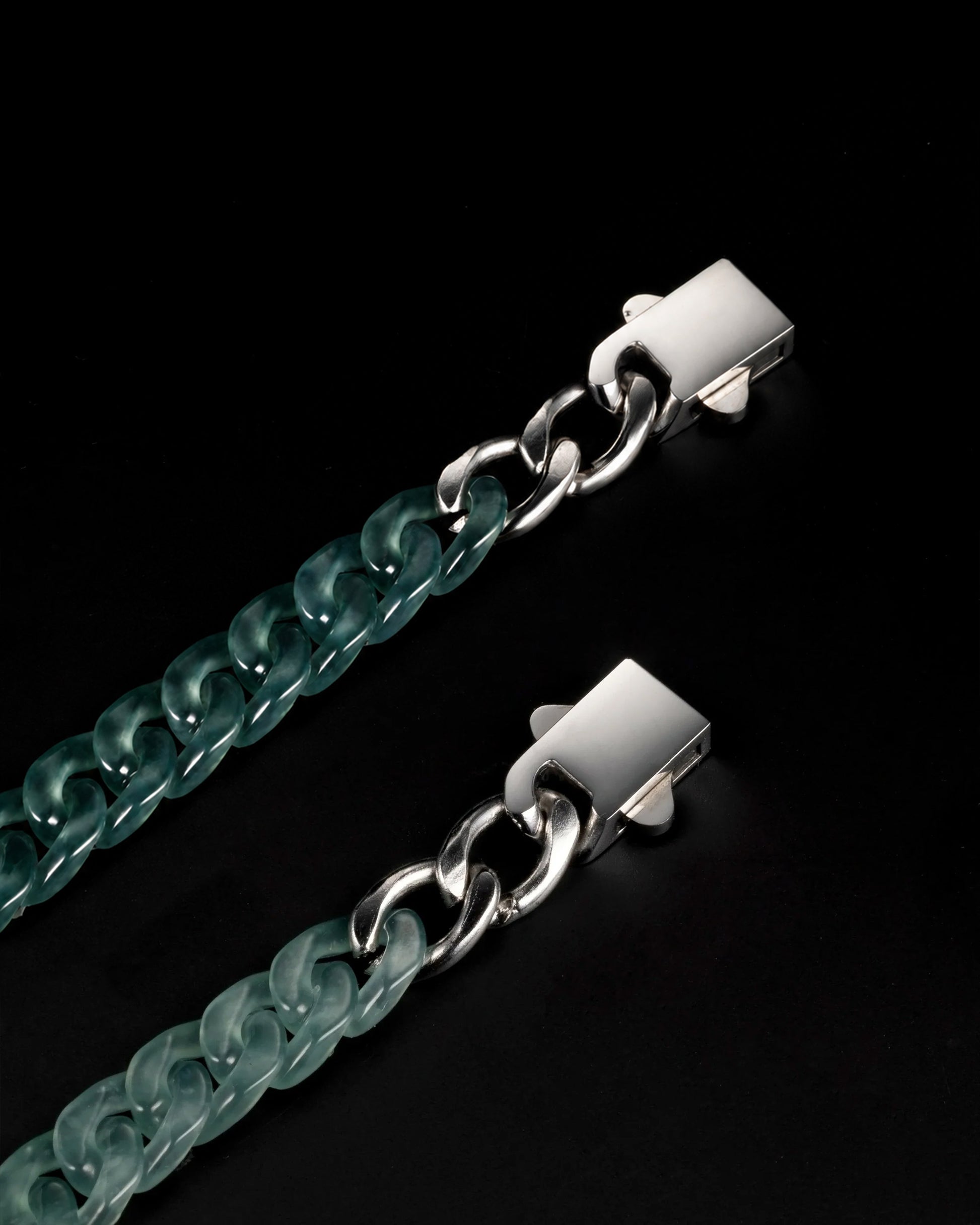 Classical Cuban Bracelet In Top Icy Green Guatemalan Jade - JadeChains