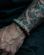 Glacial Earth Bracelet In Guatemalan Blue Jade And Agarwood