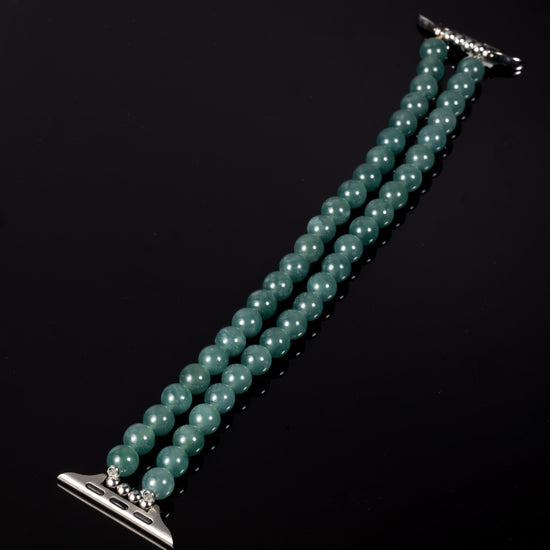 Twin Teal Watch Straps In Blue Guatemalan Jade - JadeChains