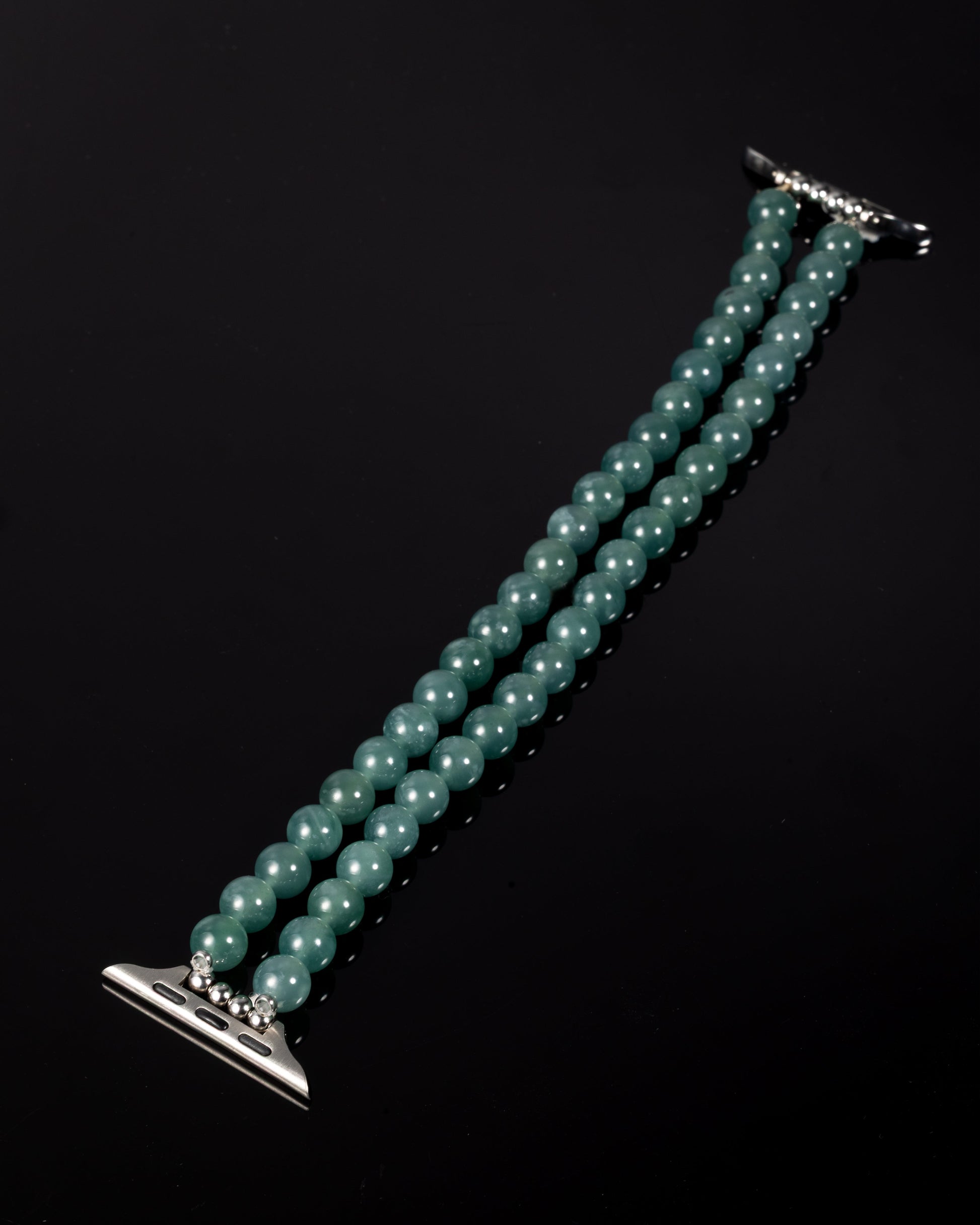Twin Teal Watch Straps In Blue Guatemalan Jade - JadeChains