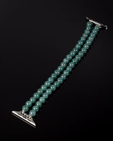 Twin Teal Watch Straps In Blue Guatemalan Jade - JadeChains