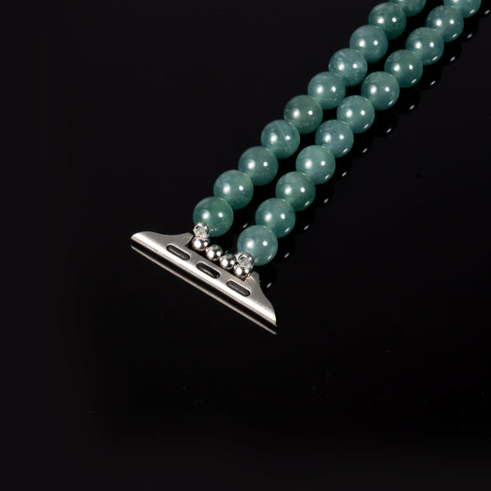 Twin Teal Watch Straps In Blue Guatemalan Jade - JadeChains