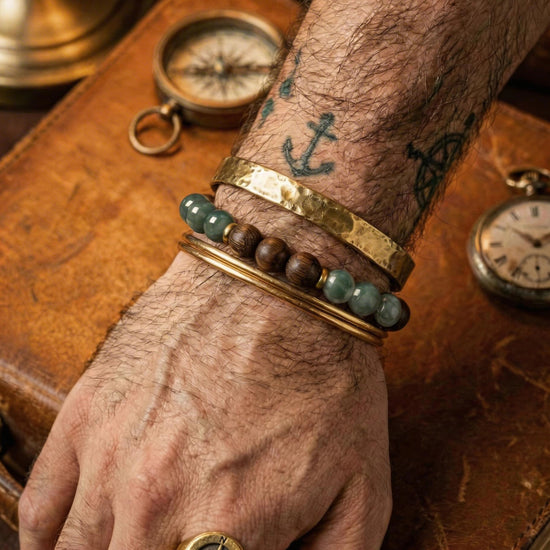 Glacial Earth Bracelet In Guatemalan Blue Jade And Agarwood - JadeChains