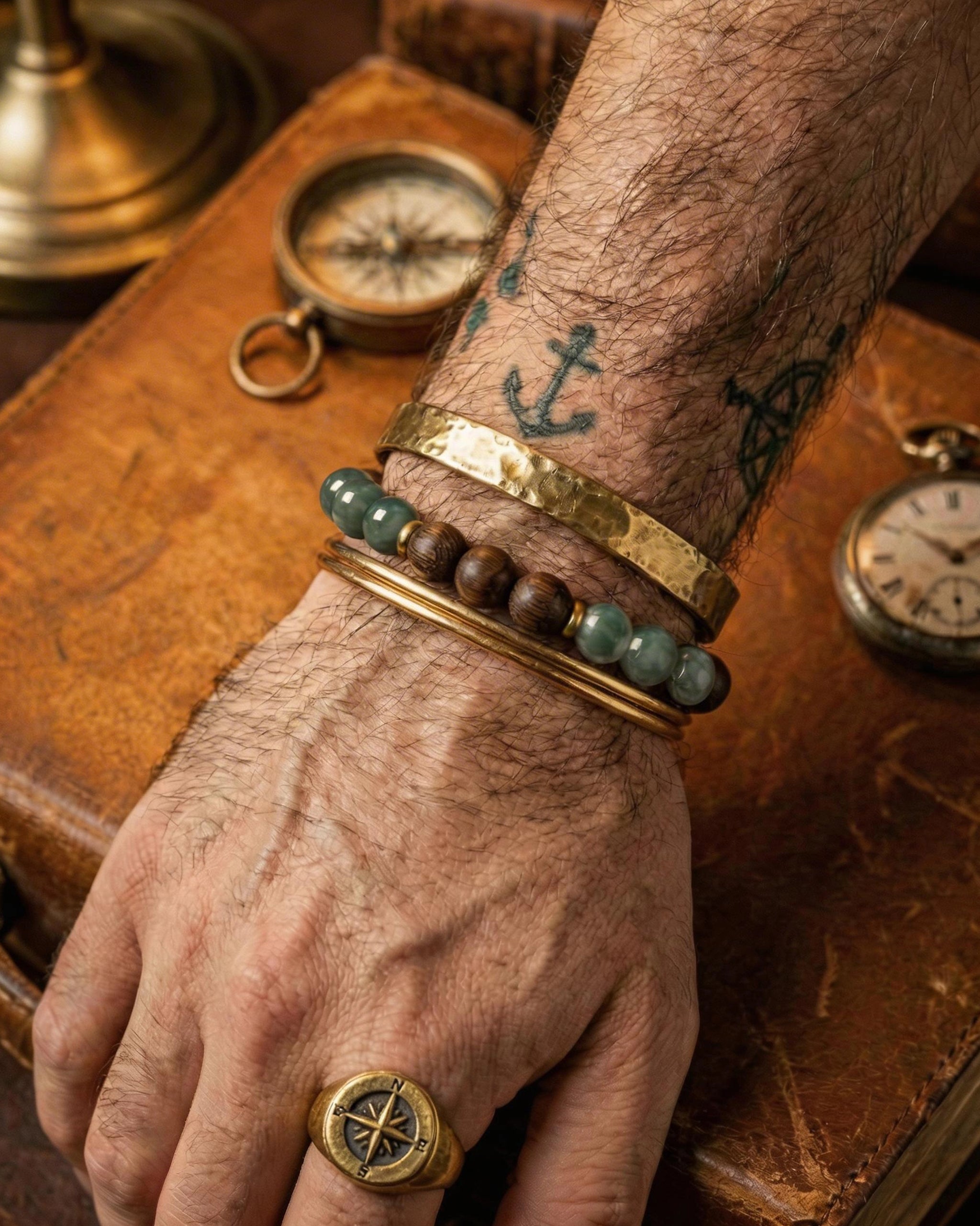 Glacial Earth Bracelet In Guatemalan Blue Jade And Agarwood