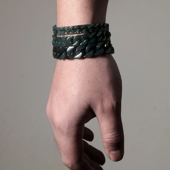 Classical Cuban Chain In Black Jade - JadeChains