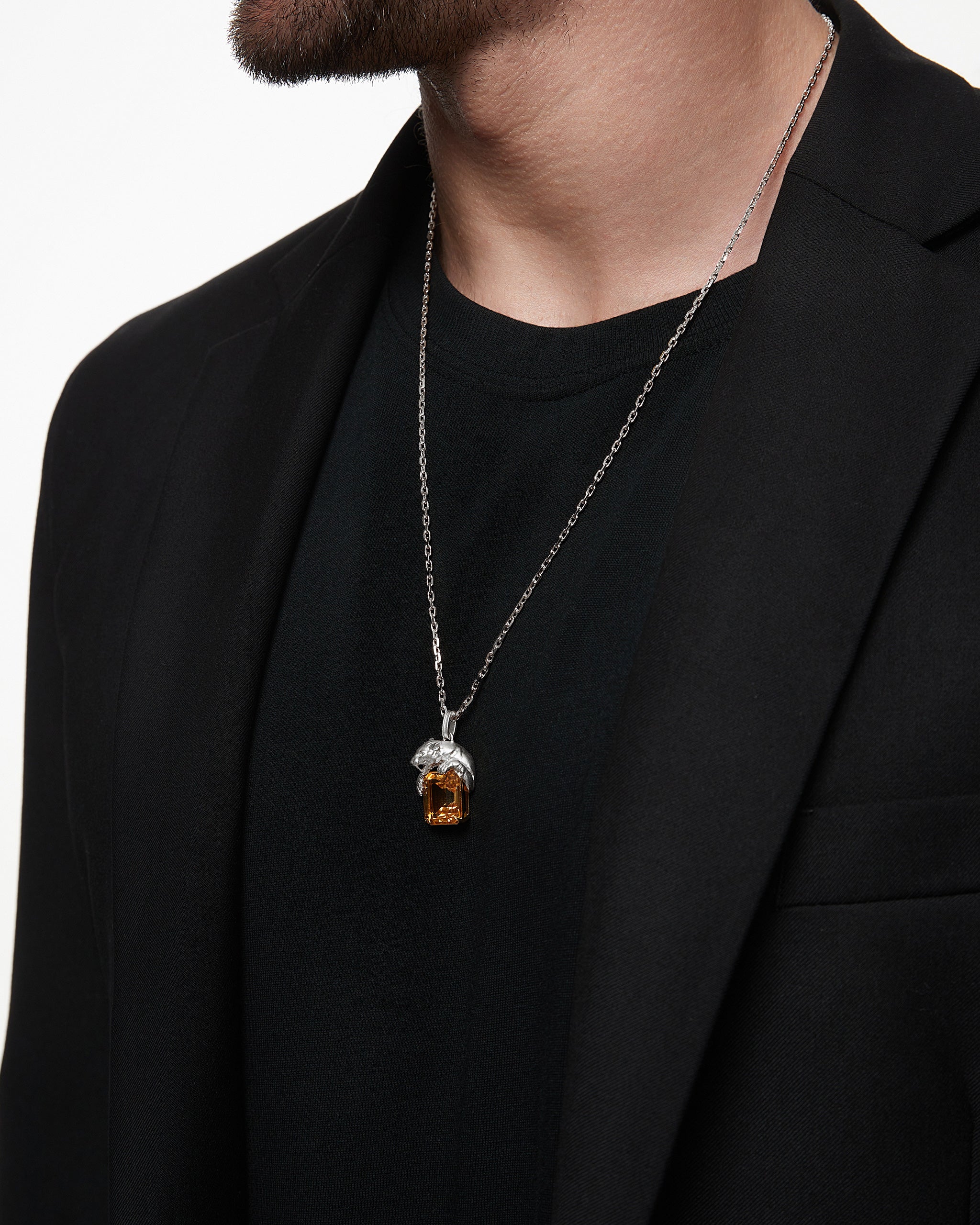 Savanna Sculptural Pendant Necklace With Yellow Obsidian