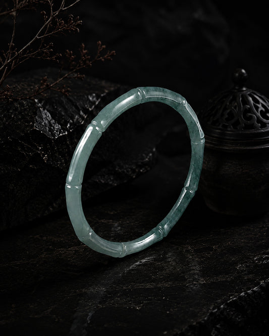 Bamboo Bangle In Guatemalan Jade
