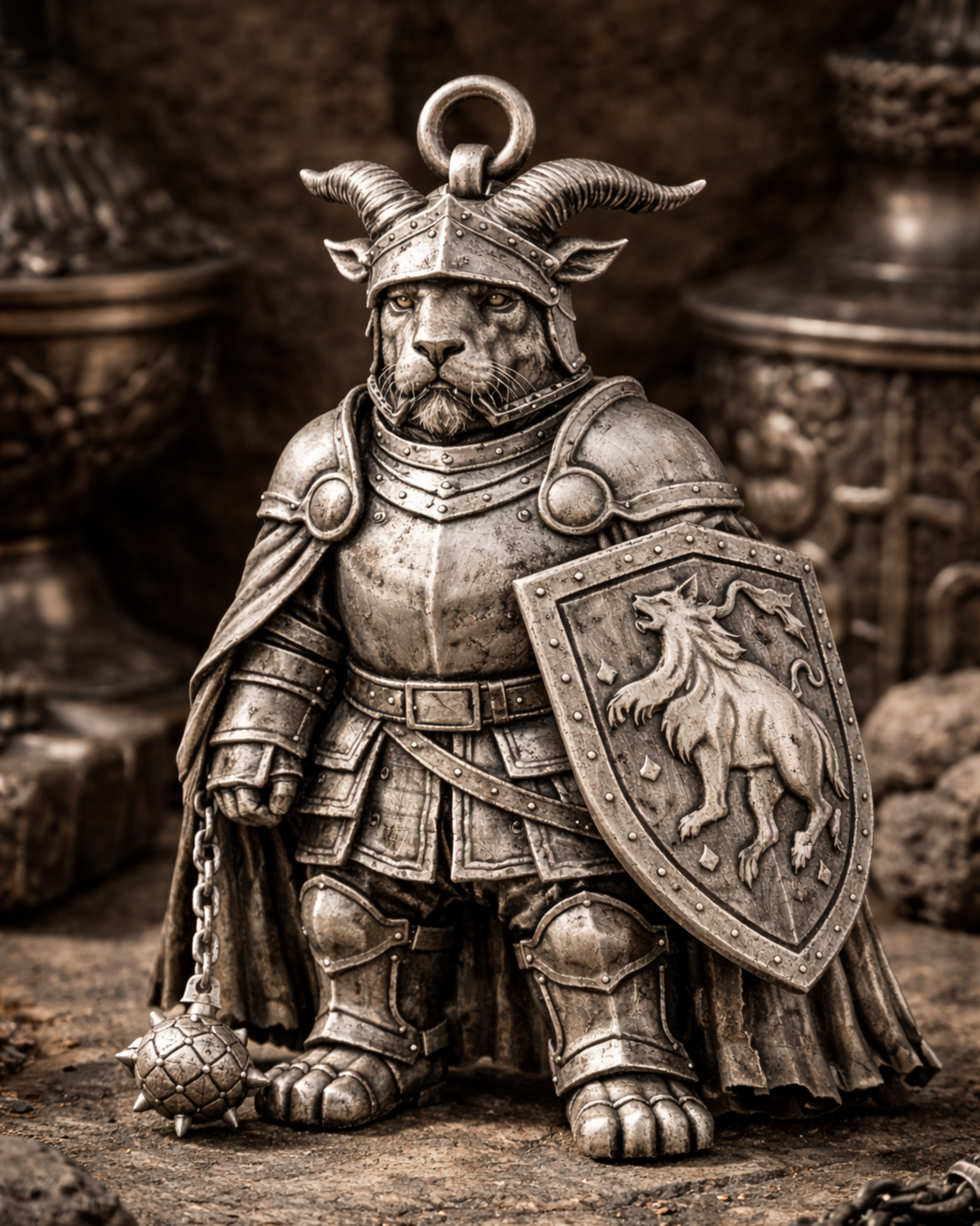 Antelope Knight Charm Pendant