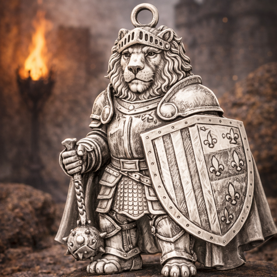Lion Knight Charm Pendant - JadeChains