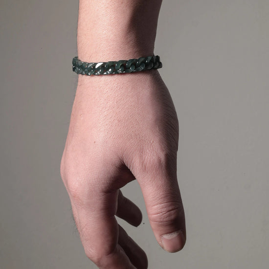 Classical Cuban Chain In Black Jade - JadeChains